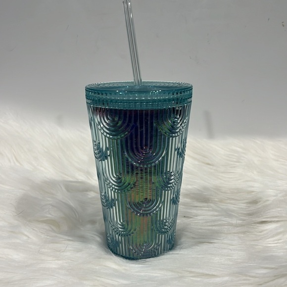 NWT Starbucks 2022 Teal Mermaid Iridescent Venti Tumbler - Picture 3 of 3